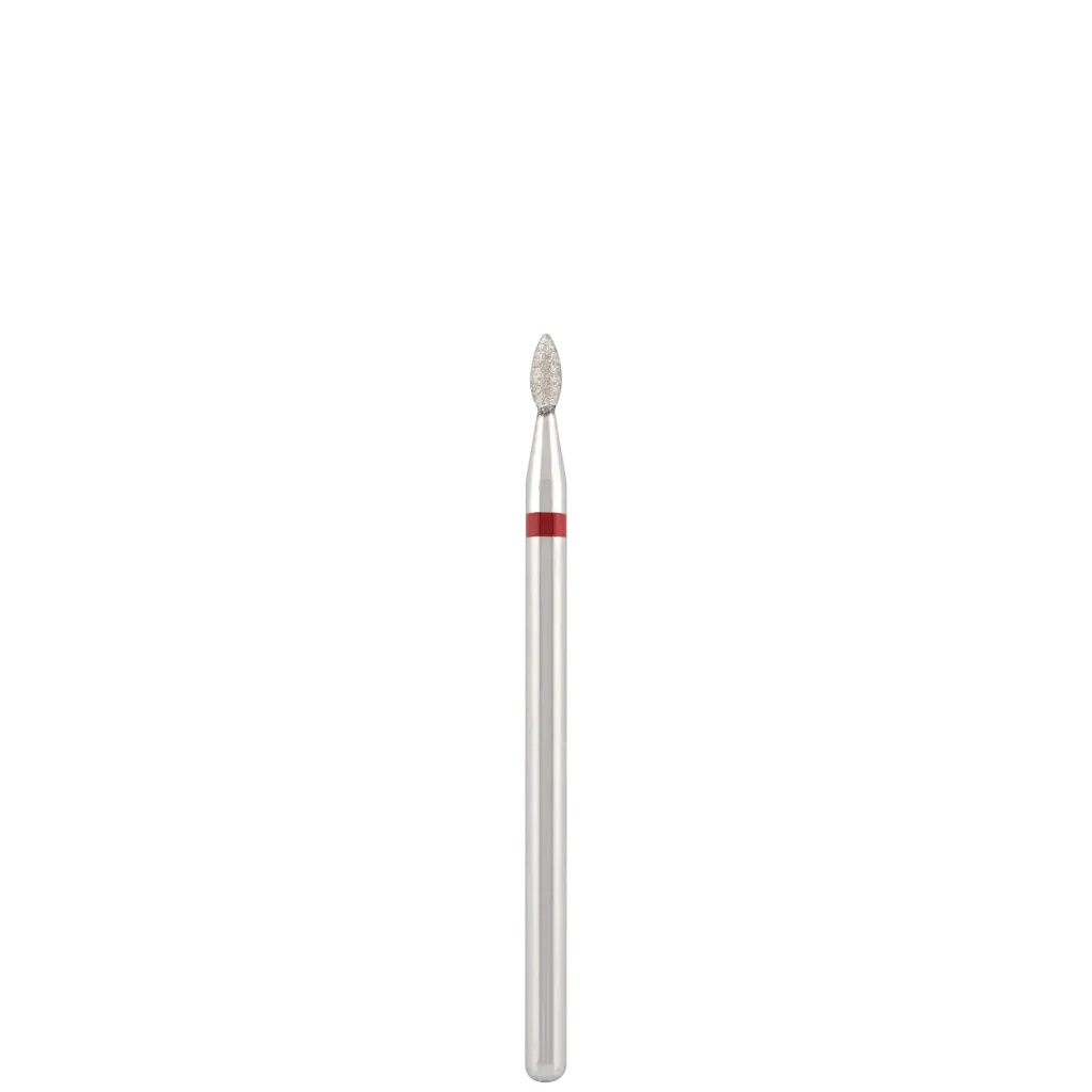 Diamond bit "drop" red, L- 4,5 mm., Ø1,8 mm.