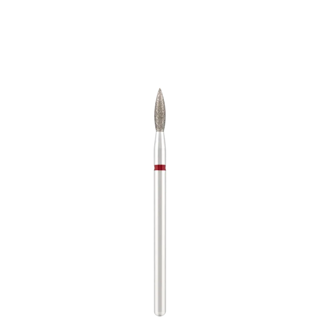 Timanttiterä "Liekki" terävä, punainen, L- 10,0 mm., Ø2,3 mm.