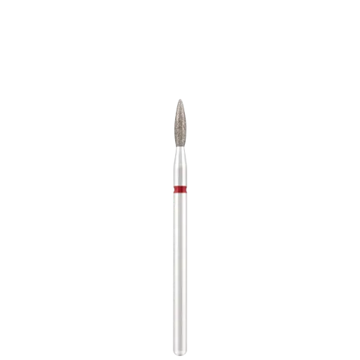 [DBS-243R.021.SH] Diamond bit "flame" sharp red, L- 8,0 mm., Ø2,1 mm.